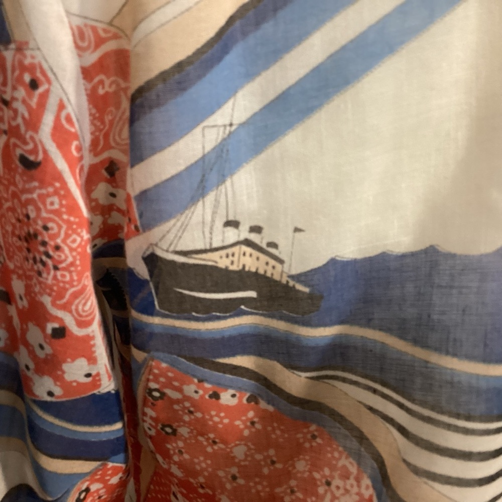 Fire Islander vintage sheer blouse with nautical design Womens size 11/12. - Picture 6 of 11